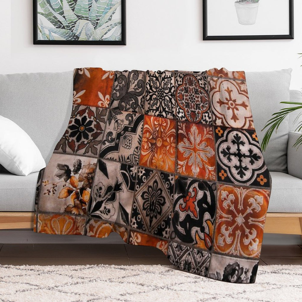 Tiles Velvety-soft Throw Blanket