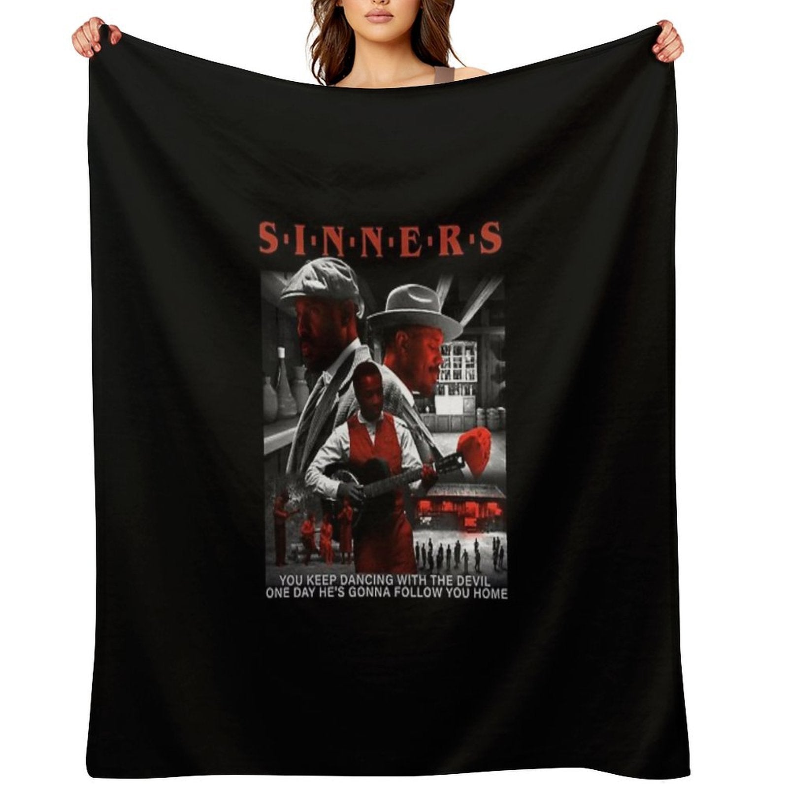 Sinners Retro Posterart Premium Throw Blanket