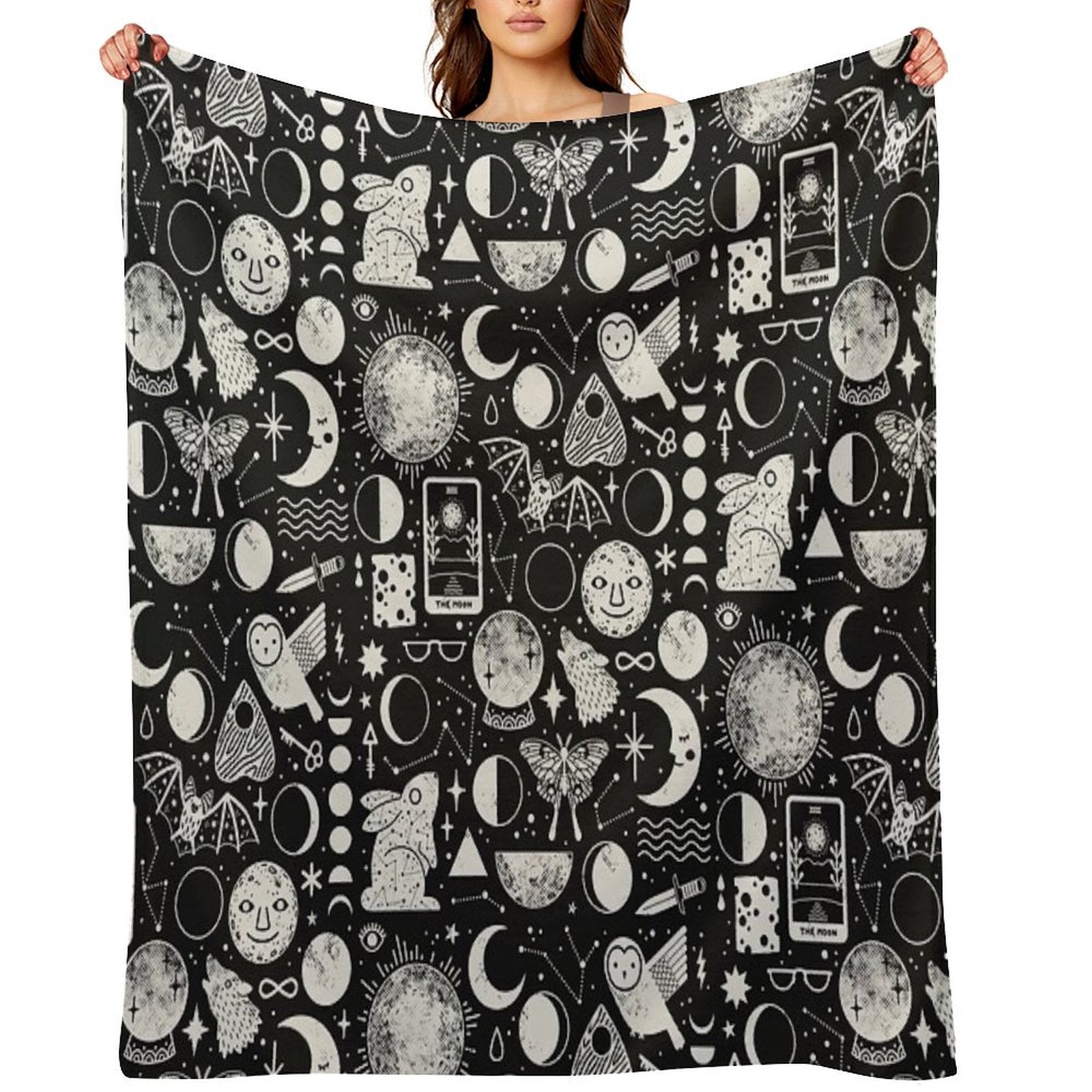 Lunar Pattern Eclipse Sustainable Throw Blanket