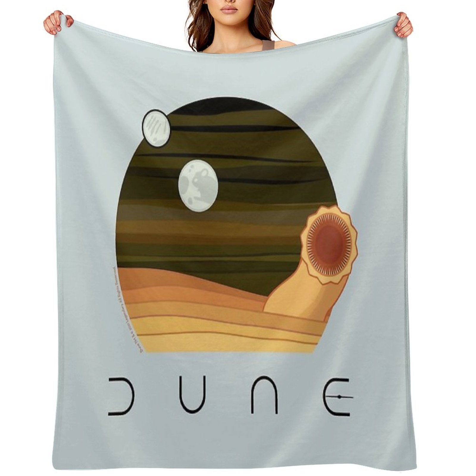 Dune Desert Night And Sandworm Travel-friendly Throw Blanket