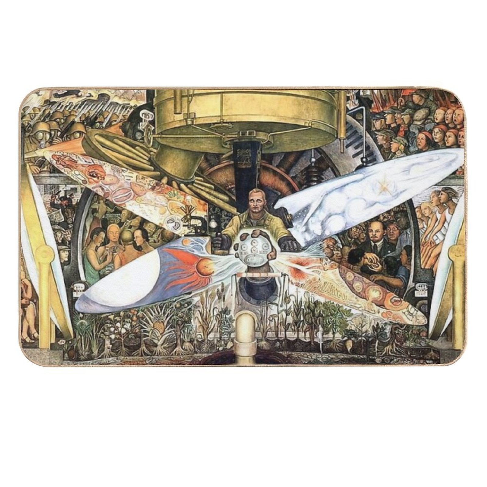 Diego Rivera Famous Paintings  Repositionable Bath Mat