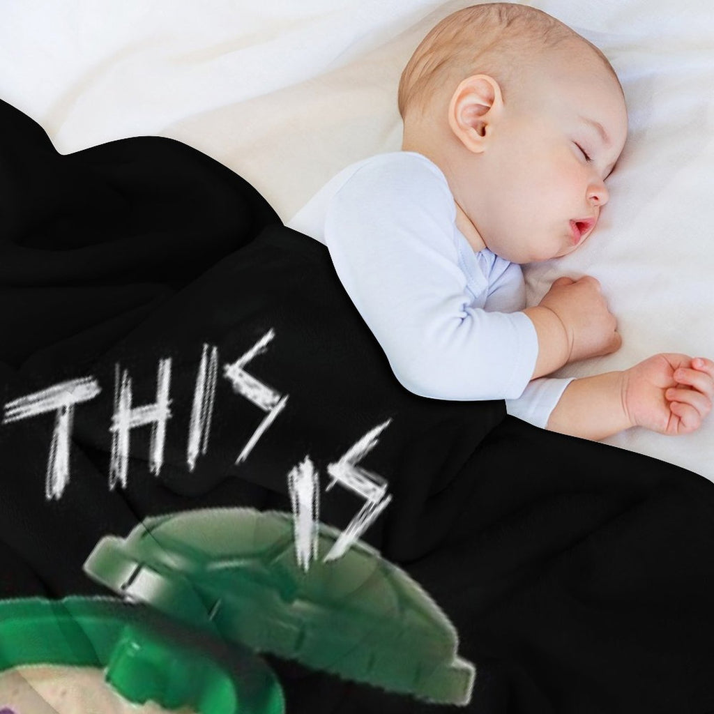 This Is Sandpit Turtle Bmth Meme White on Black Classic Easy Care Throw Blanket