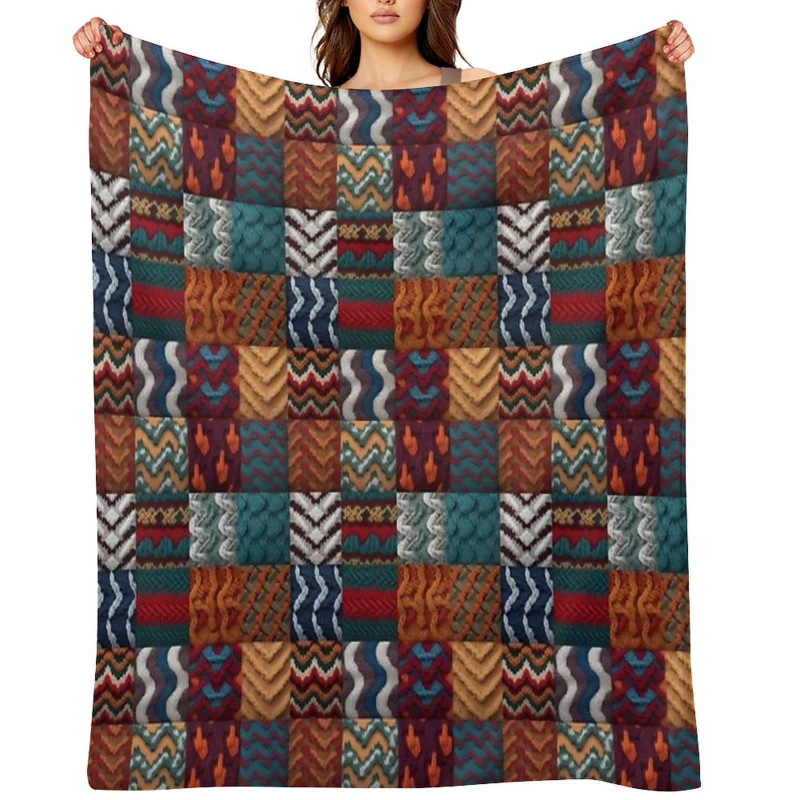 Cosiness Knitted And Crocheted Wrinkle-free Throw Blanket