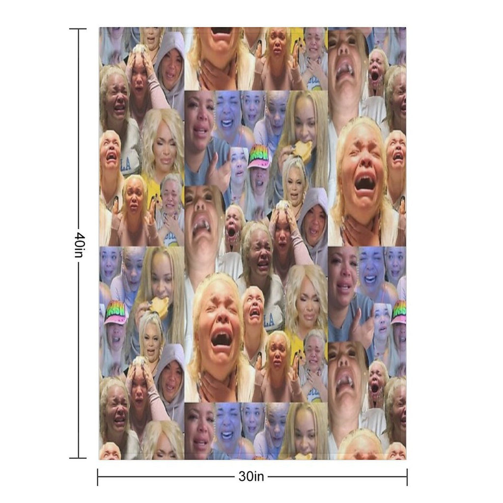 Trisha Pastas Crying on Her Kitchen Floor Collage Quick-dry Throw Blanket