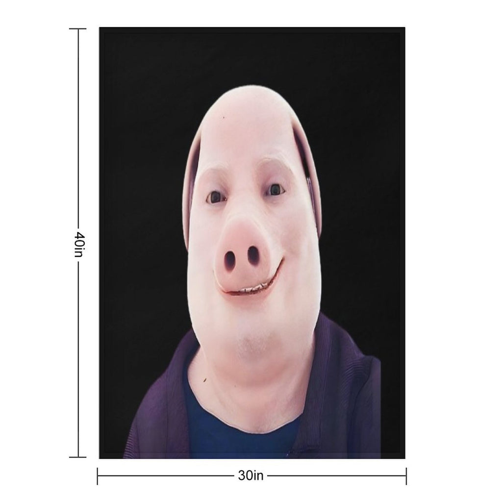 John Pork Smiling Wrinkle-free Throw Blanket