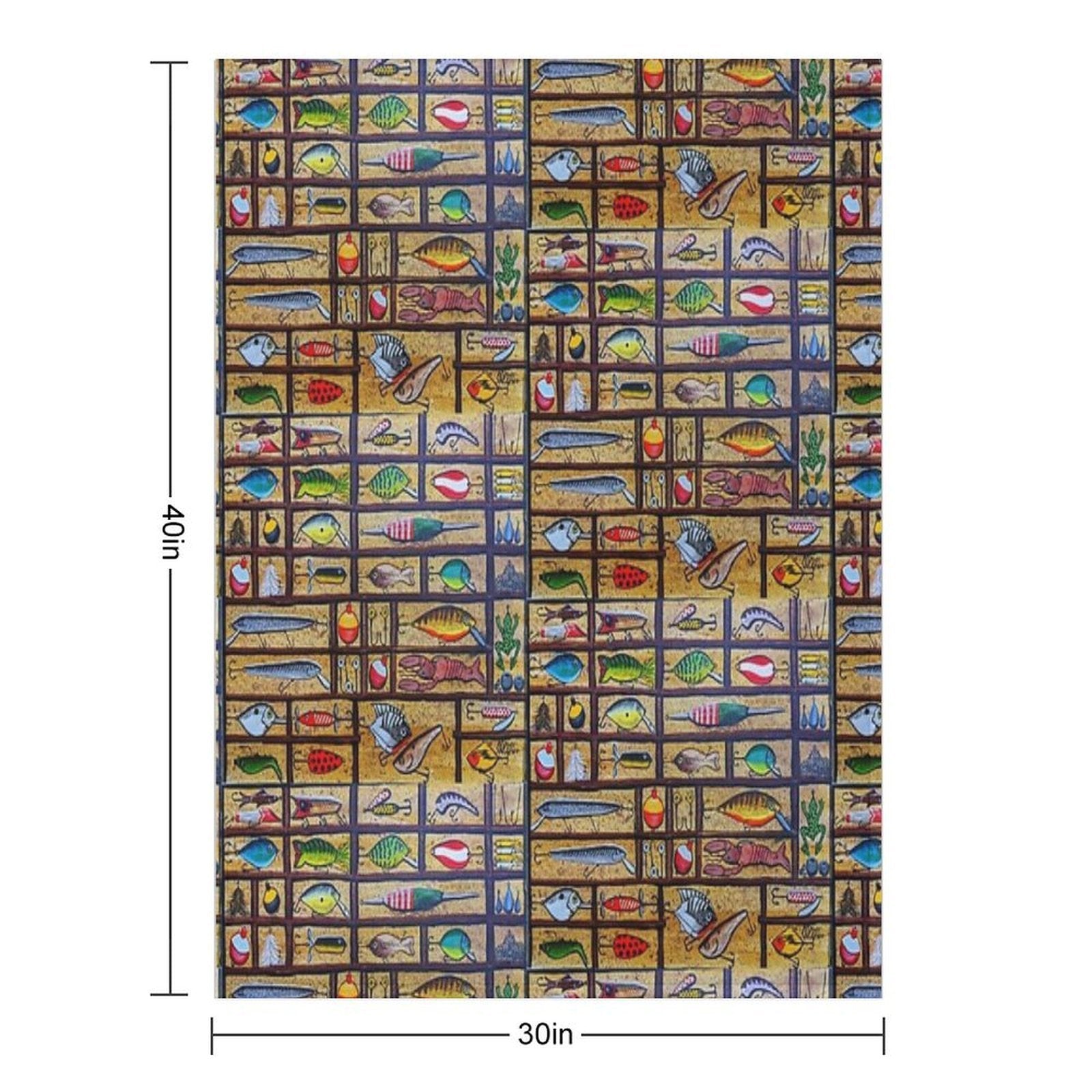 Fishing Lures Collection Sustainable Throw Blanket