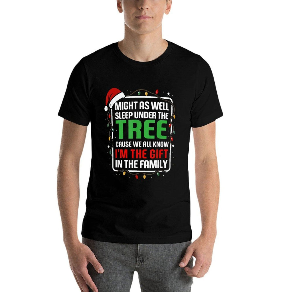 Might As Well Sleep Under The Tree Christmas Pajamas  Summer-ready Fabric T-Shirt