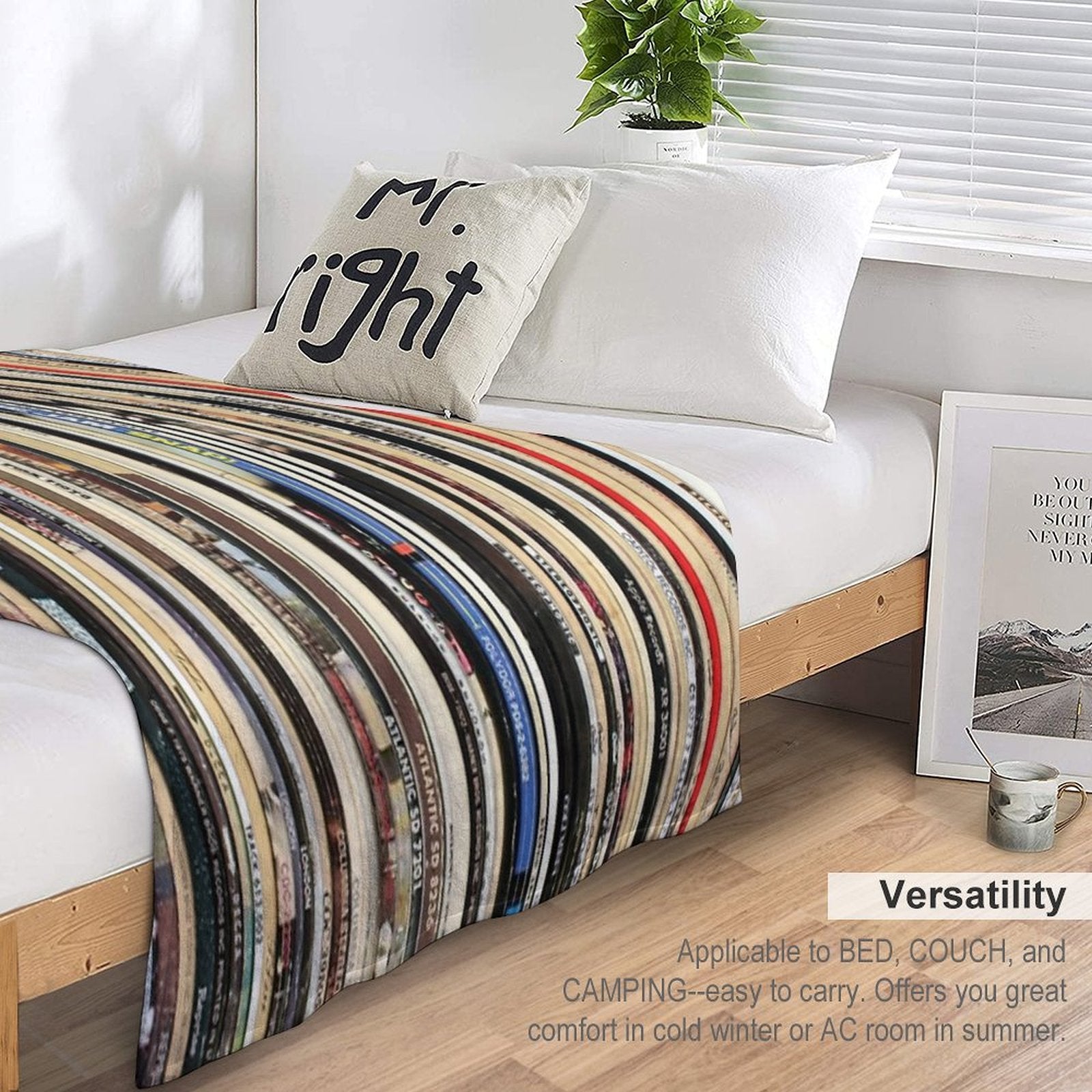 Classic Rock Vinyl Records Travel-friendly Throw Blanket