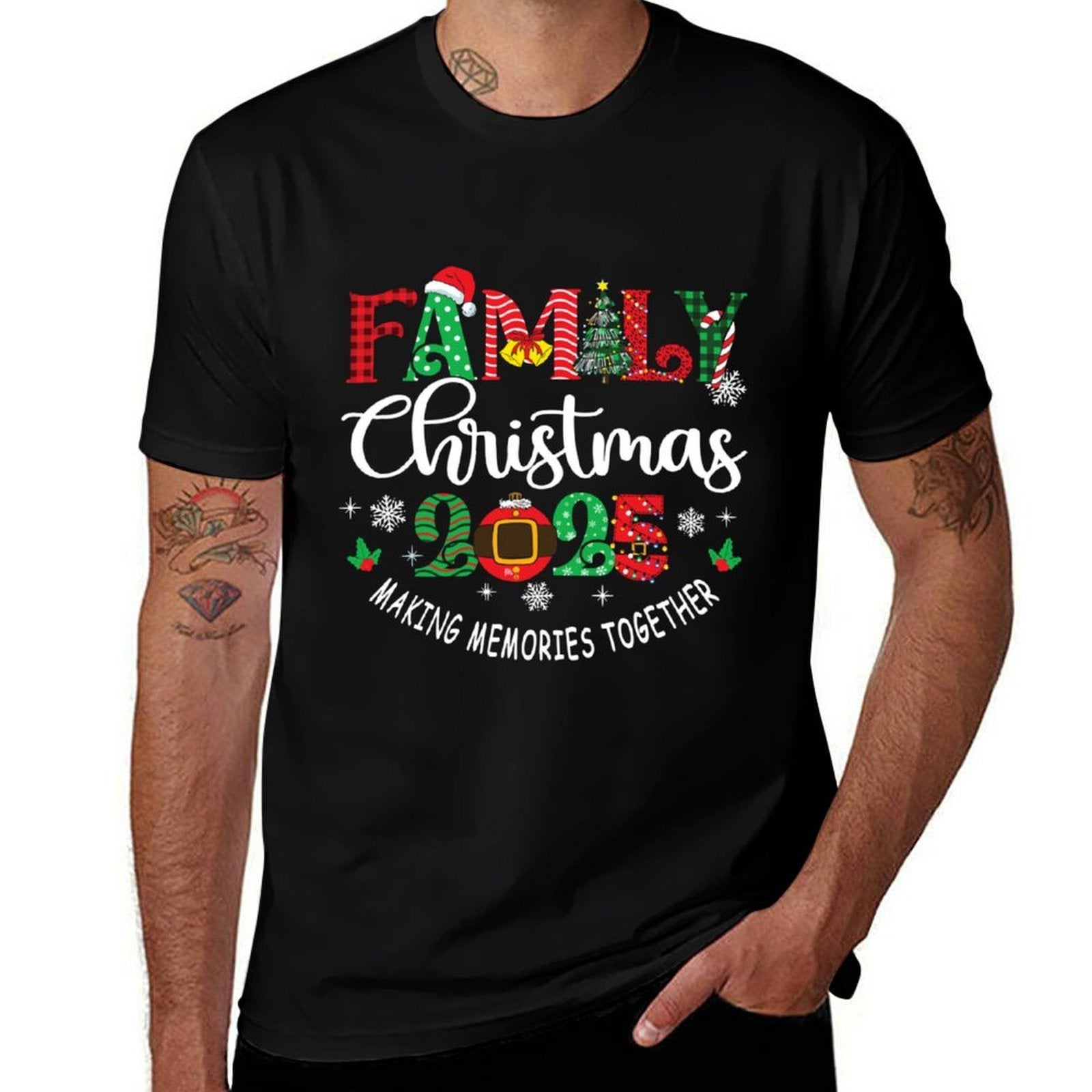 Family Christmas 2025 Matching Outfit Xmas Squad Santa Group Comfortable T-Shirt