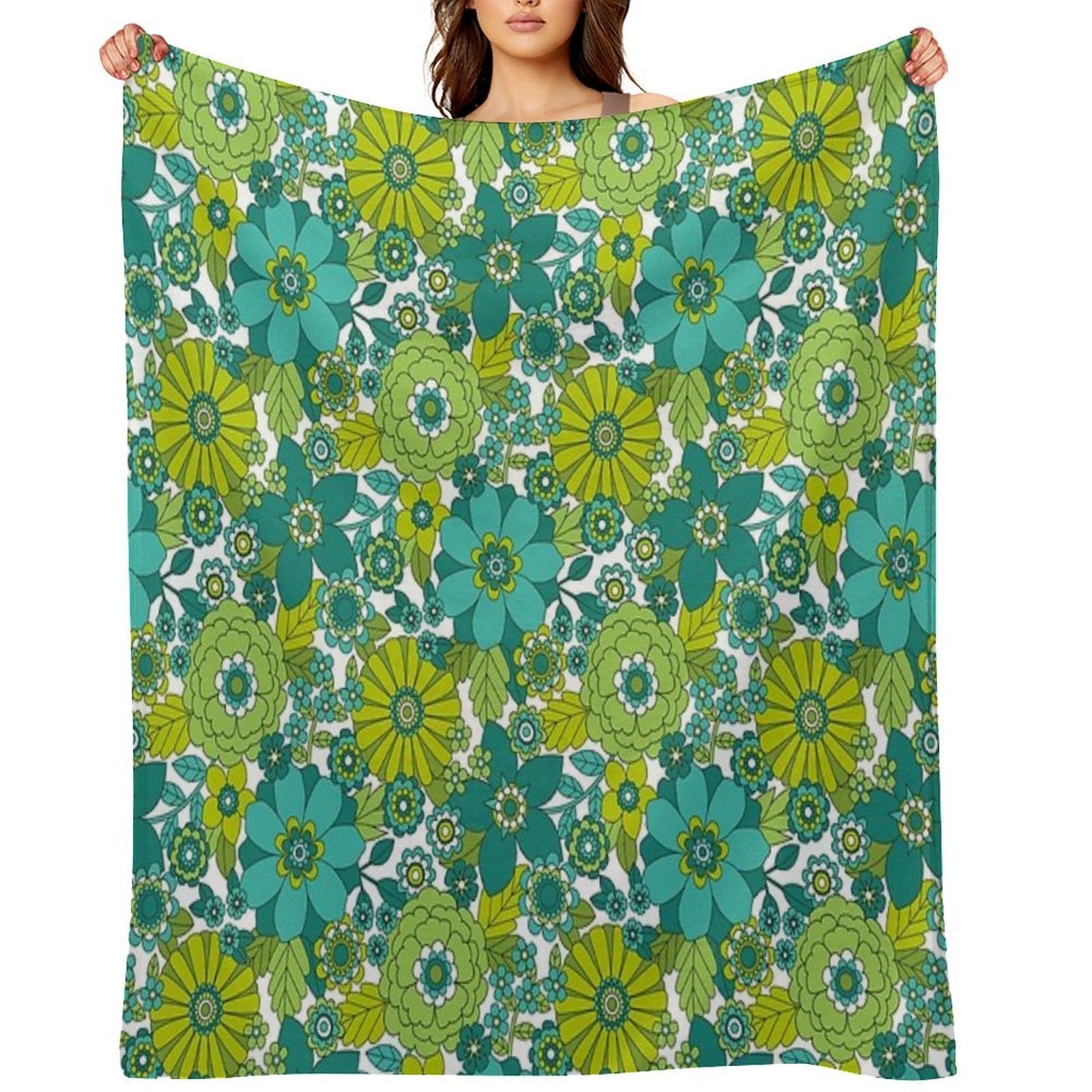 Groovy Blooms Velvety-soft Throw Blanket