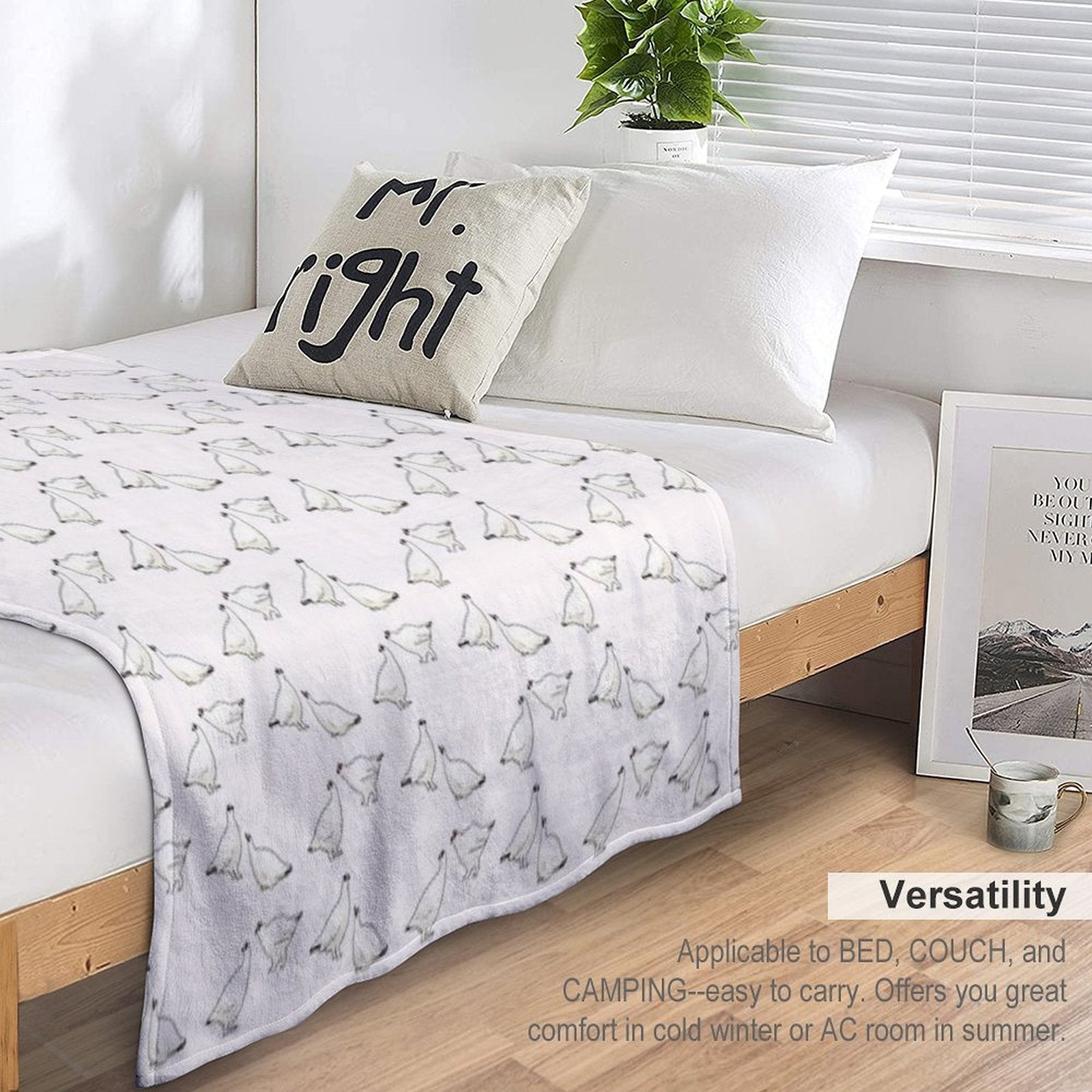 Rock Ptarmigan Pack Plush Throw Blanket
