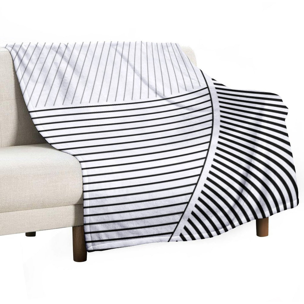 Black And White Geometric Lines Gift-ready Throw Blanket