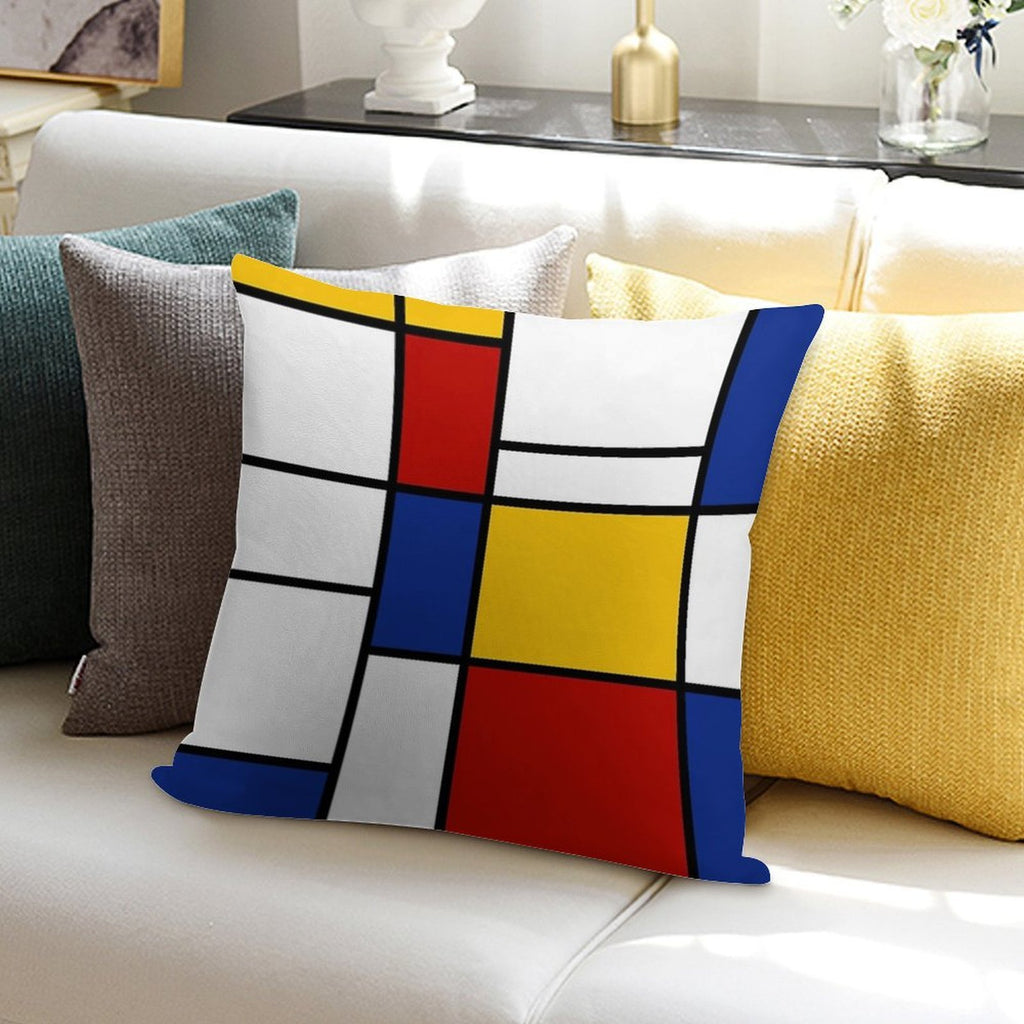 De Stijl #2 (Mondrian Inspired) Soft Gift Ready Throw Pillow