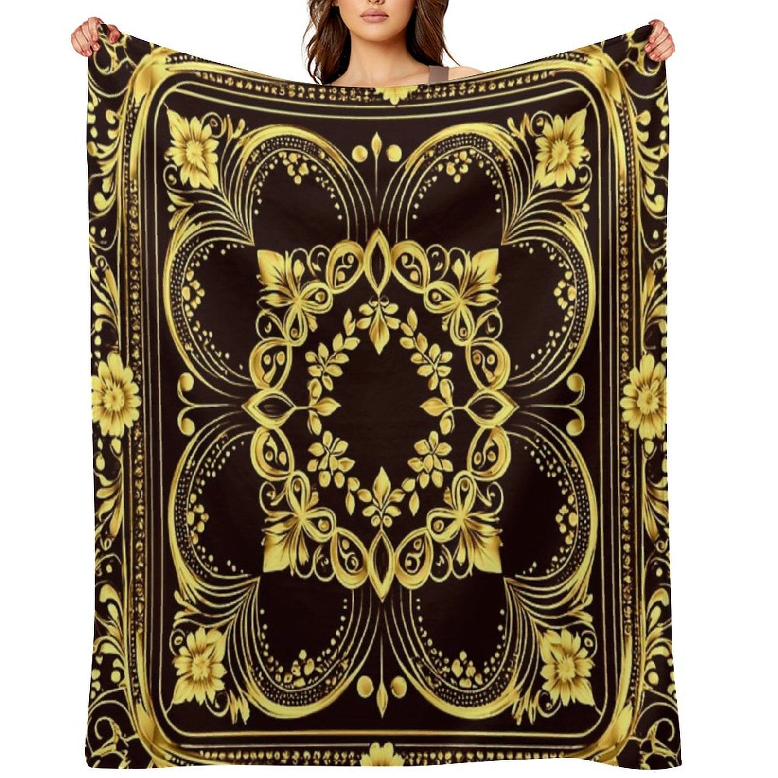 Royal Pattern Wrinkle-free Throw Blanket