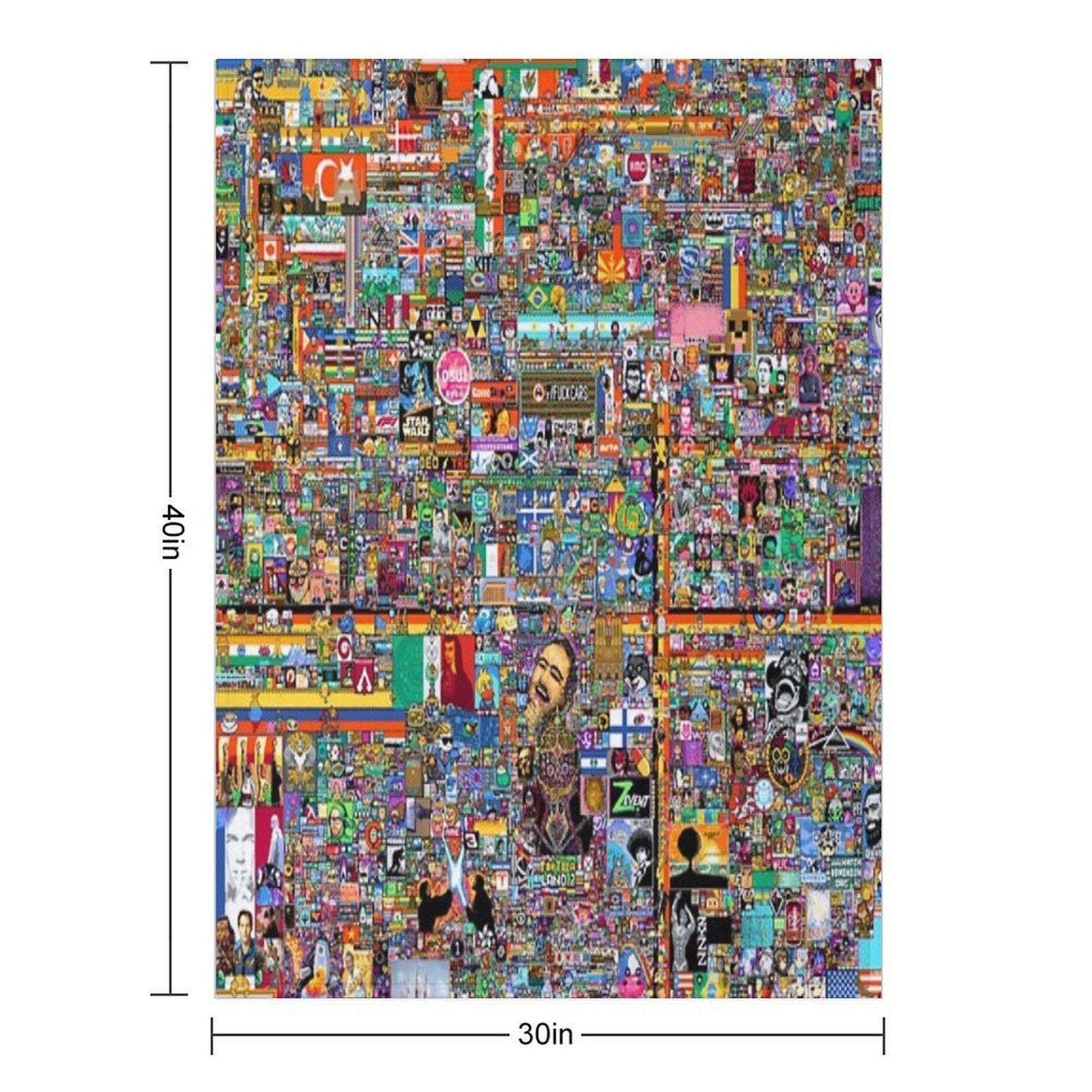 R Place 2022 Just Before The White Void Travel-friendly Throw Blanket