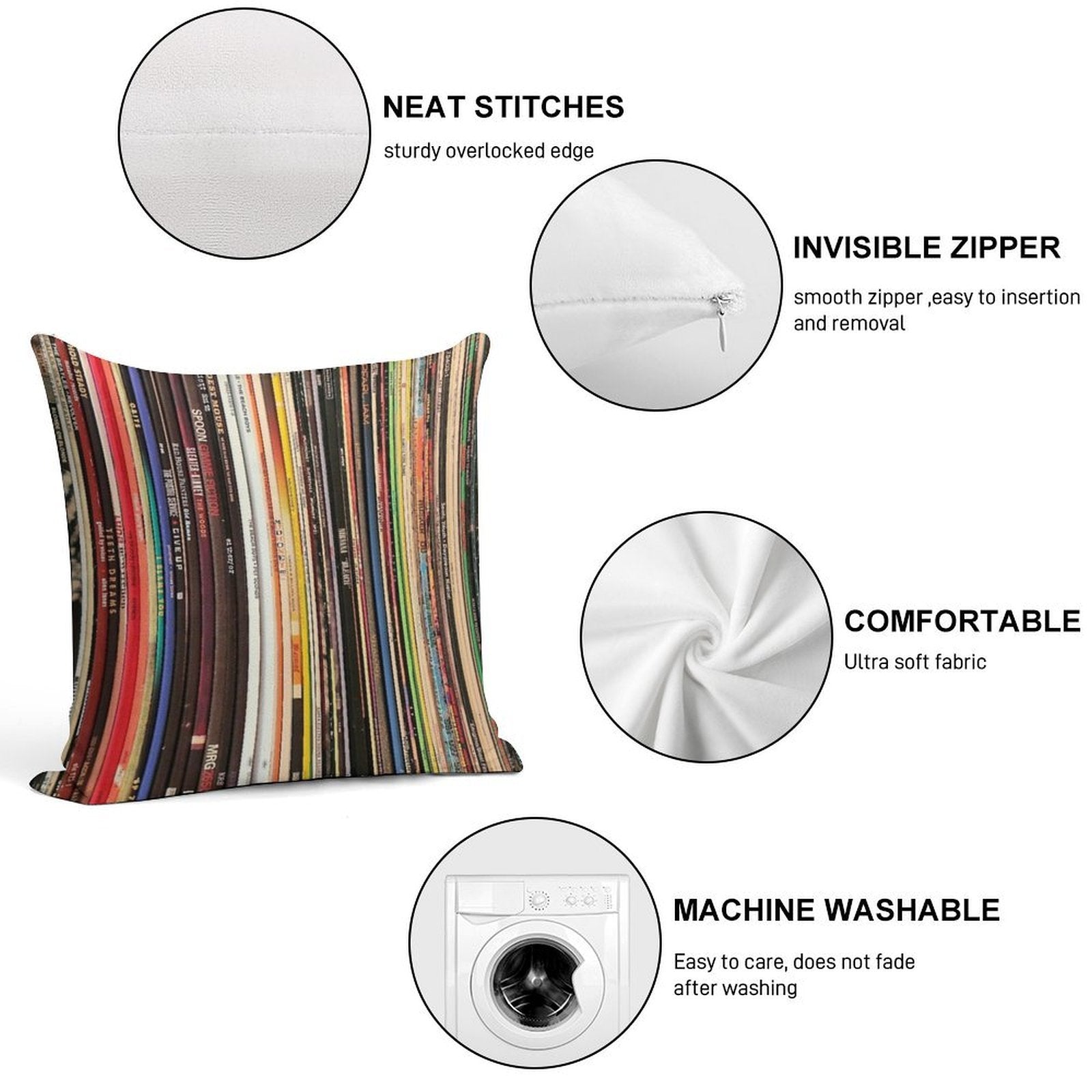 Ultimate Vinyl Record Collection Soft Skin-Friendly Throw Pillow