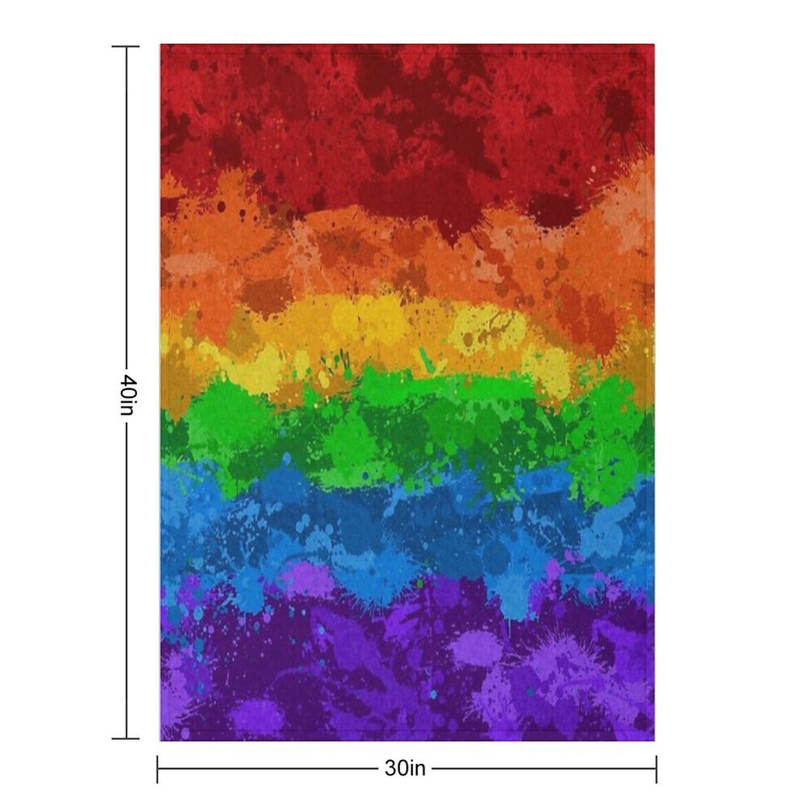 Abstract Paint Splatter LGBTQ Pride Rainbow Flag Background Velvety-soft Throw Blanket