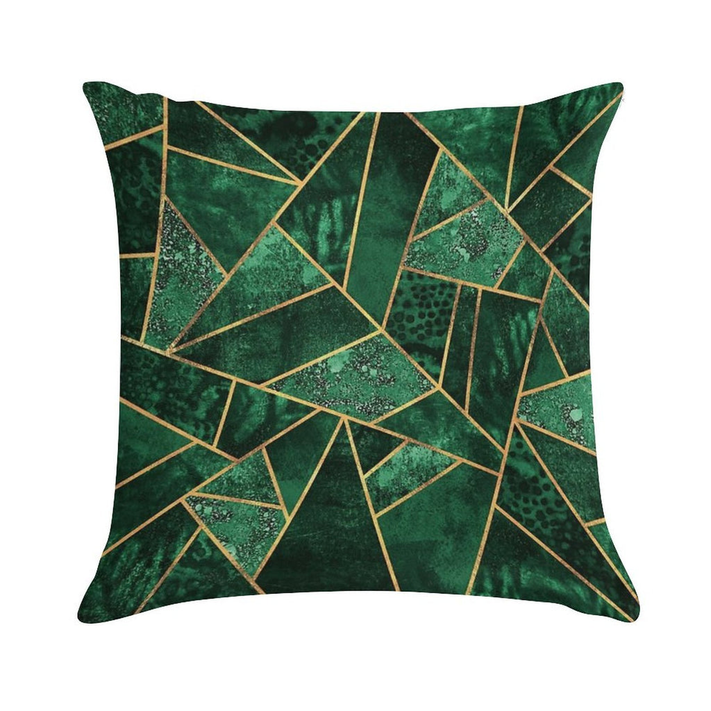 Deep Emerald Soft Fade-Resistant Throw Pillow