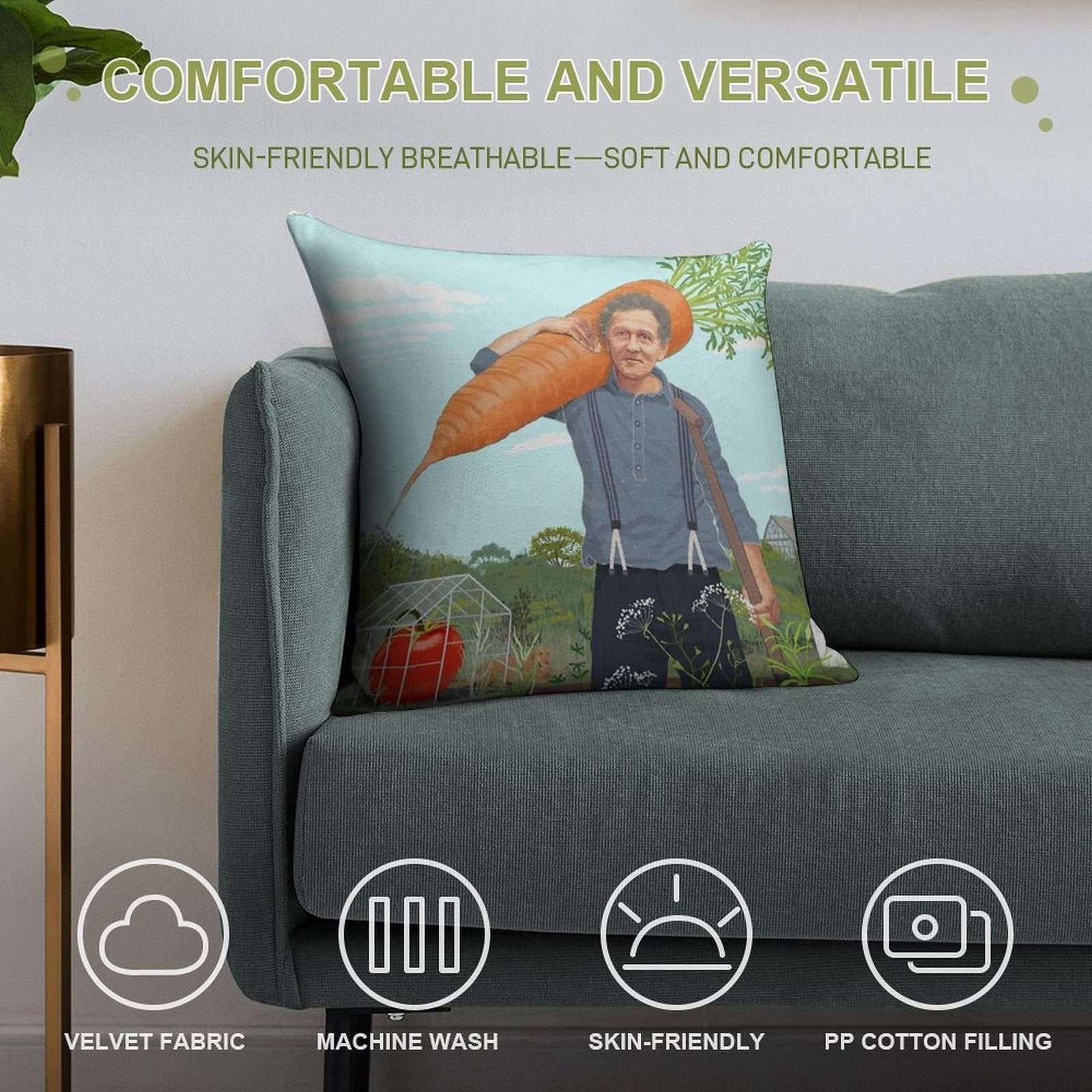Monty Don Soft Reinforced Edging Throw Pillow