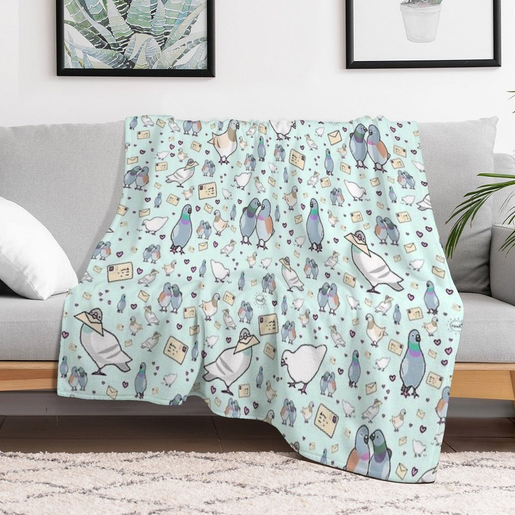 Pigeons Machine-washable Throw Blanket
