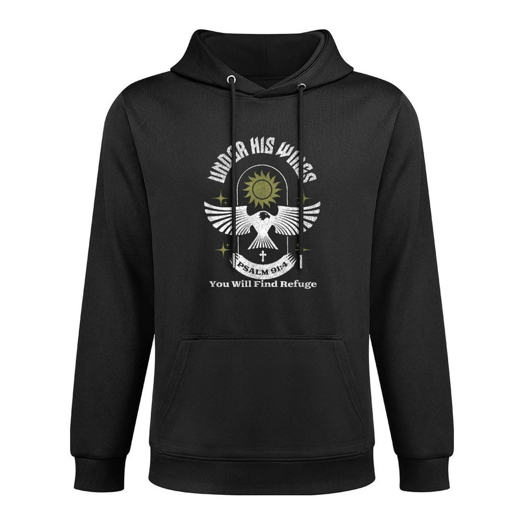 Under His Wings Psalm 91 4 Christian Worship Bible Verse Shrink-Resistant Hoodie