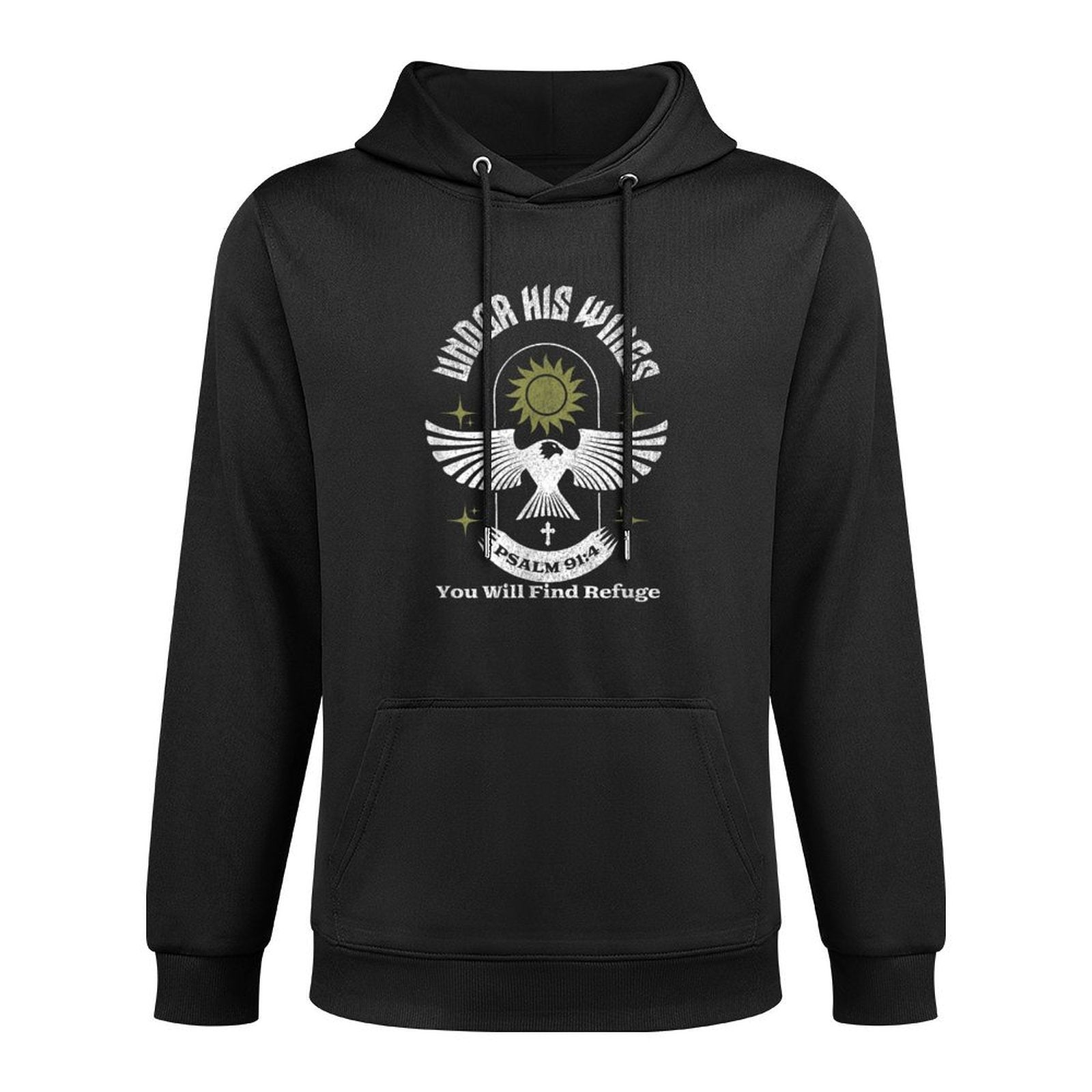 Under His Wings Psalm 91 4 Christian Worship Bible Verse Shrink-Resistant Hoodie