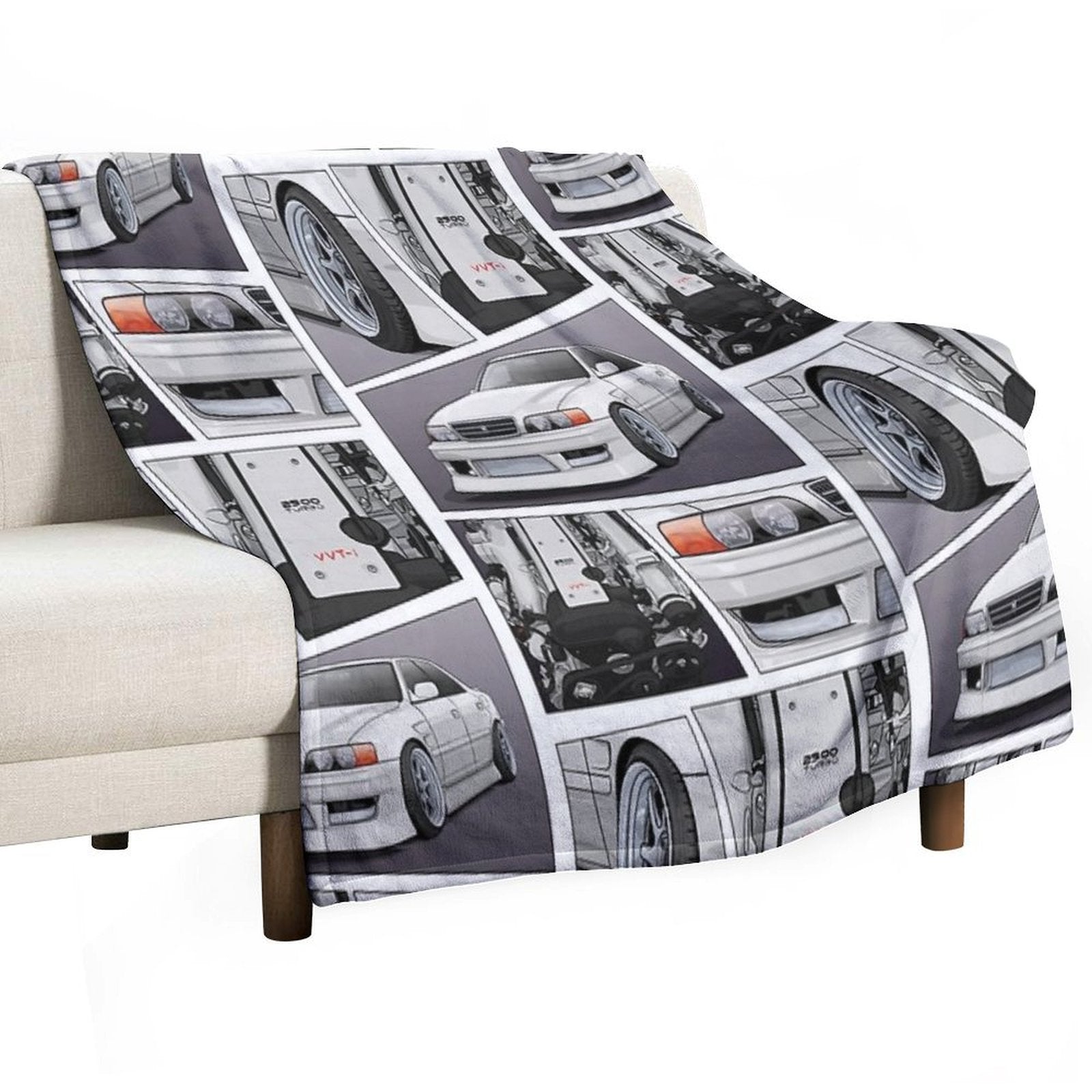 Chaser Jzx100 X 1Jz Engine Sustainable Throw Blanket