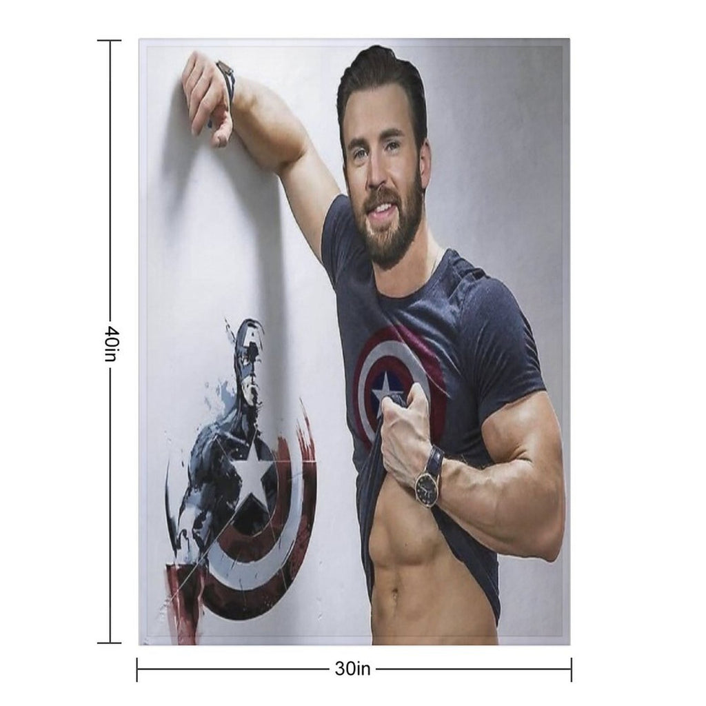 Chris Evans Wallpaper Travel-friendly Throw Blanket