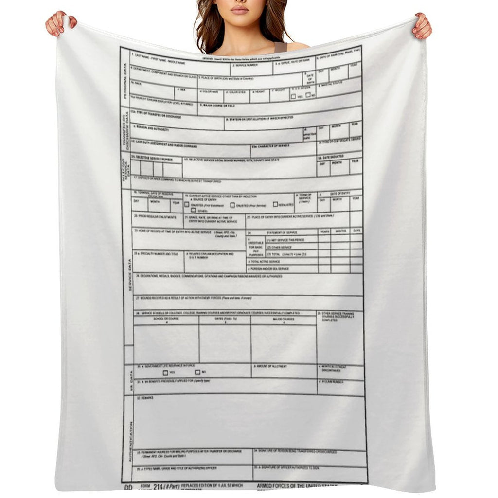 DD 214 Gift Shrink-resistant Throw Blanket