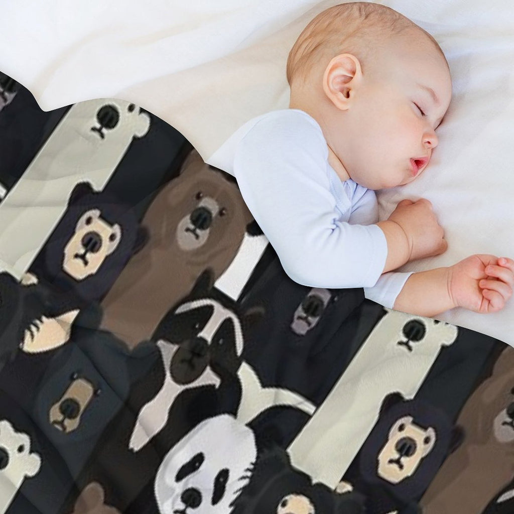Bears of The World Pattern Gift-ready Throw Blanket