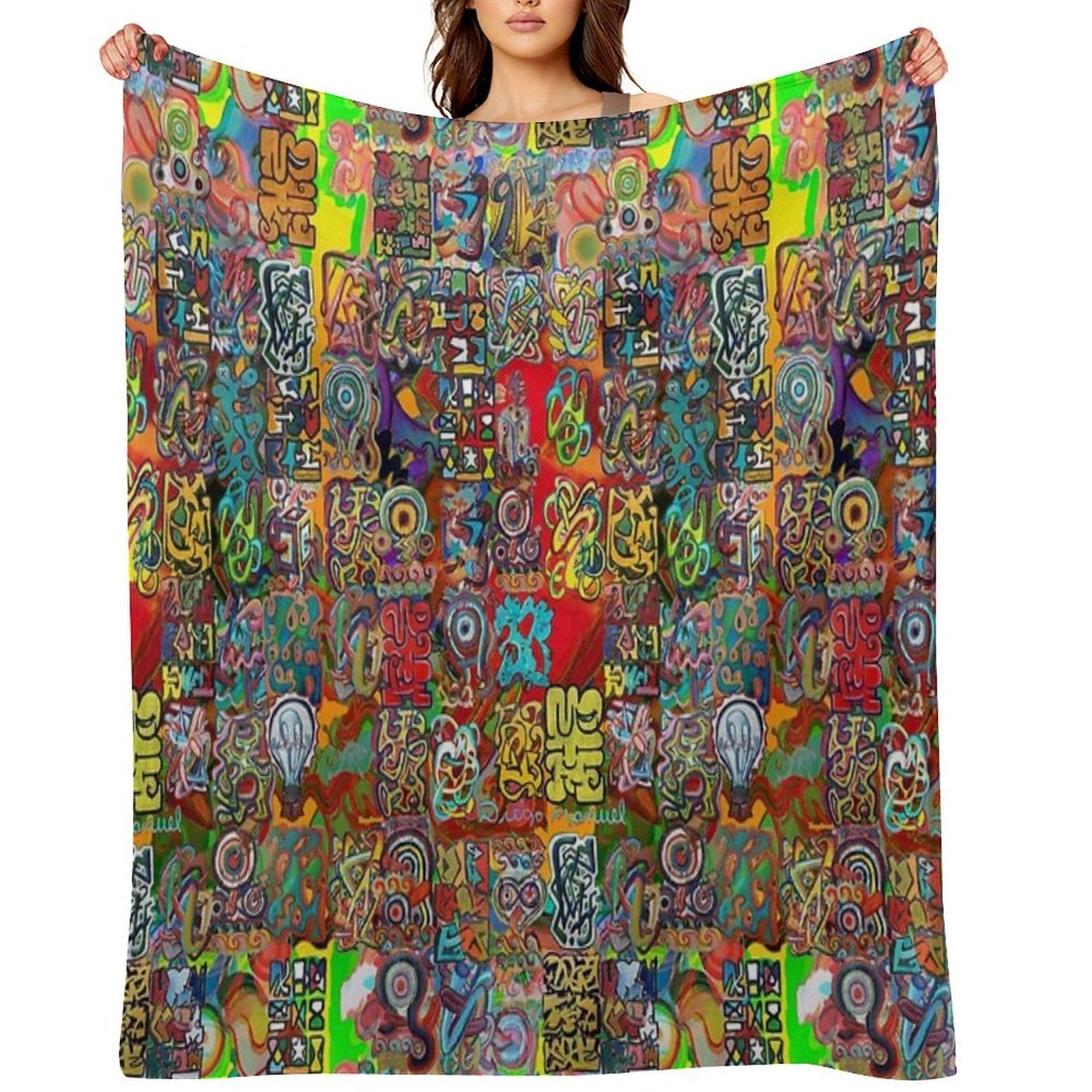 Graffiti 21 Tapiz 11 Wrinkle-free Throw Blanket