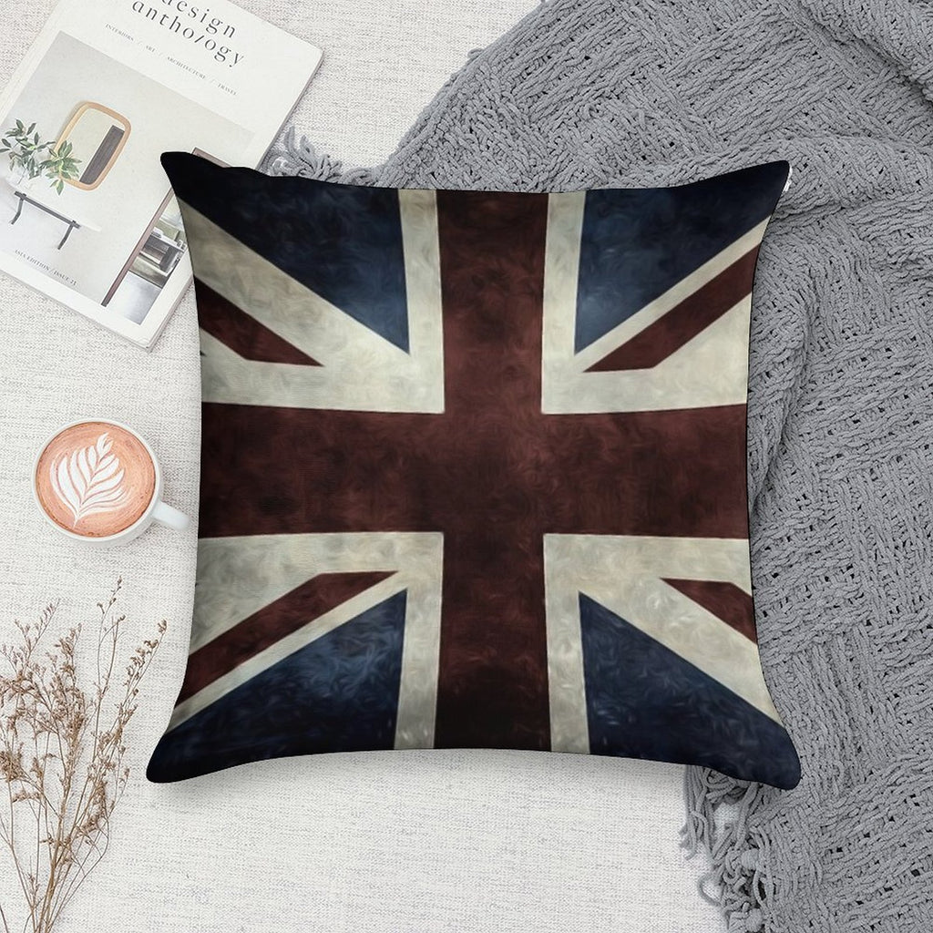 A Grunge Looking Distressed Union Jack Uk Version Soft Anti-Pilling Throw Pillow