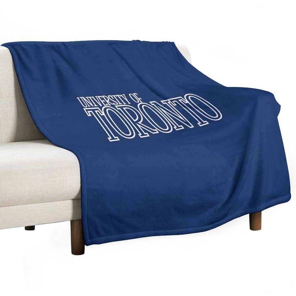 White Retro U of T Outline Eco-conscious Throw Blanket