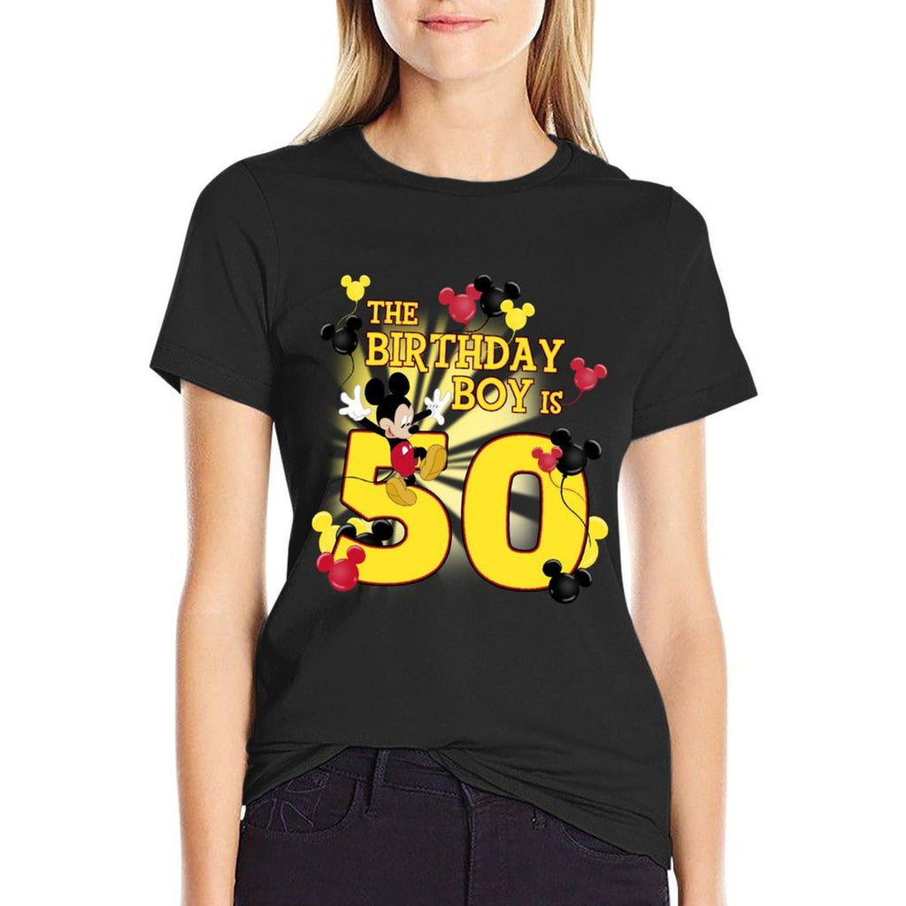 Disney Mickey And Friends Mickey 50th Birthday Boy  Quick-drying T-Shirt