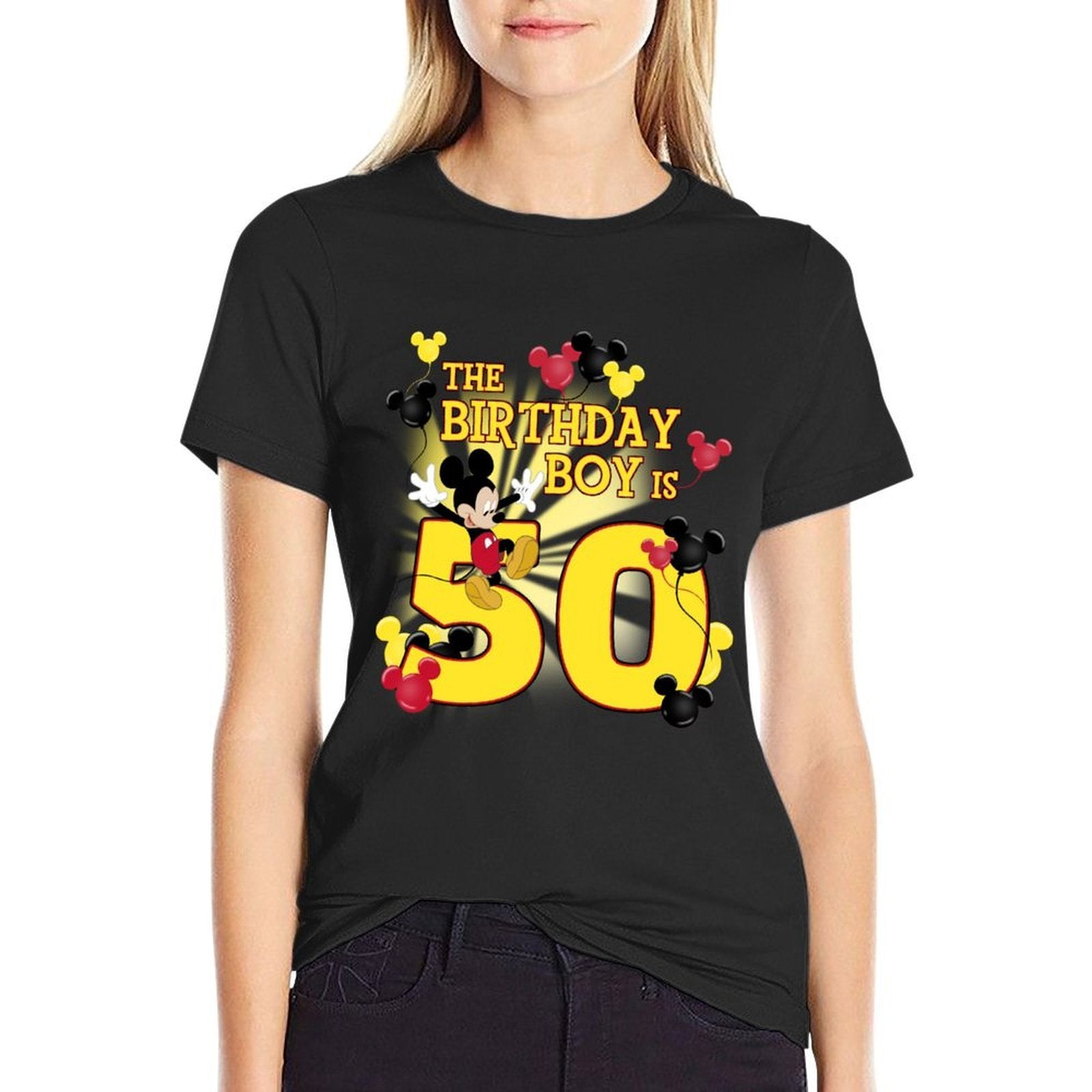 Disney Mickey And Friends Mickey 50th Birthday Boy  Quick-drying T-Shirt