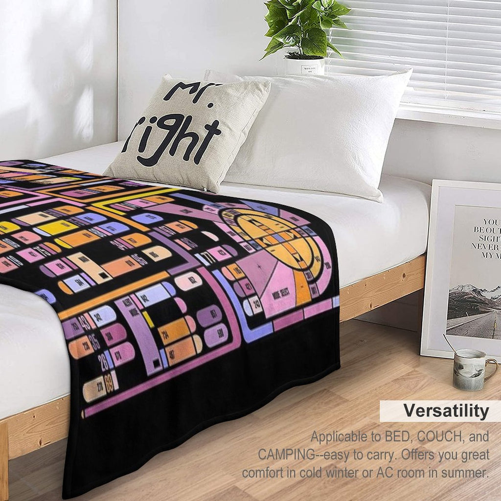 TNG Interface Space Future Control Panel Machine-washable Throw Blanket