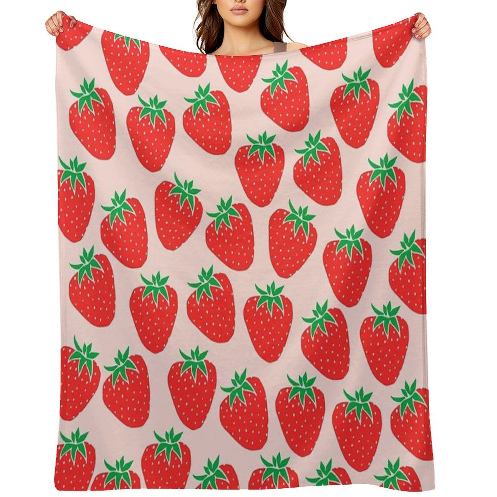 Cute Strawberry Easy Care Throw Blanket