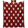 Stars on Crimson Velvety-soft Throw Blanket