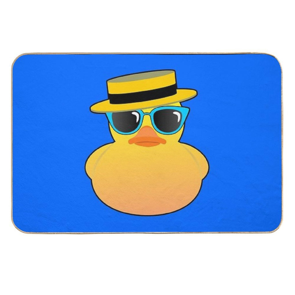 Rubber Duck Ducky Wearing Boater Hat And Sunglasses  Odorless Bath Mat