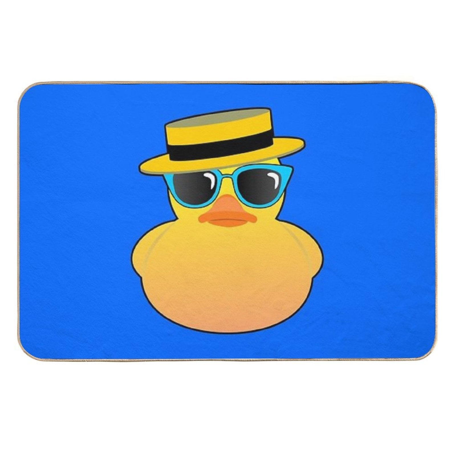 Rubber Duck Ducky Wearing Boater Hat And Sunglasses  Odorless Bath Mat
