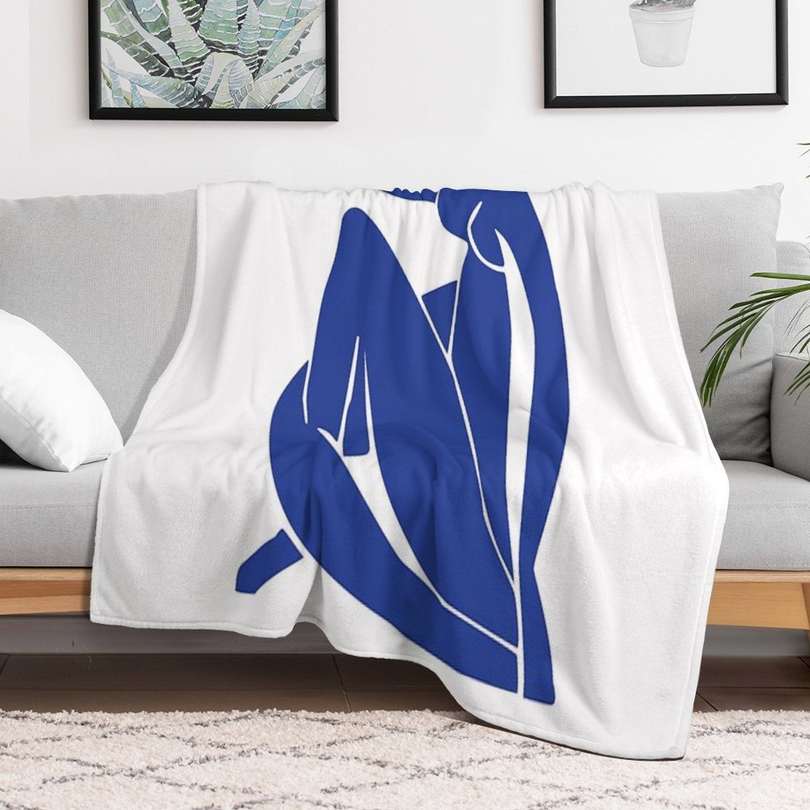 Henri Matisse - Nu Bleu II (Blue Nude) - The Cut Outs Premium Throw Blanket