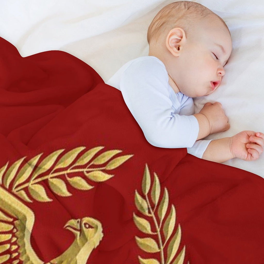 Gold Roman Aquila Eagle SPQR Travel-friendly Throw Blanket