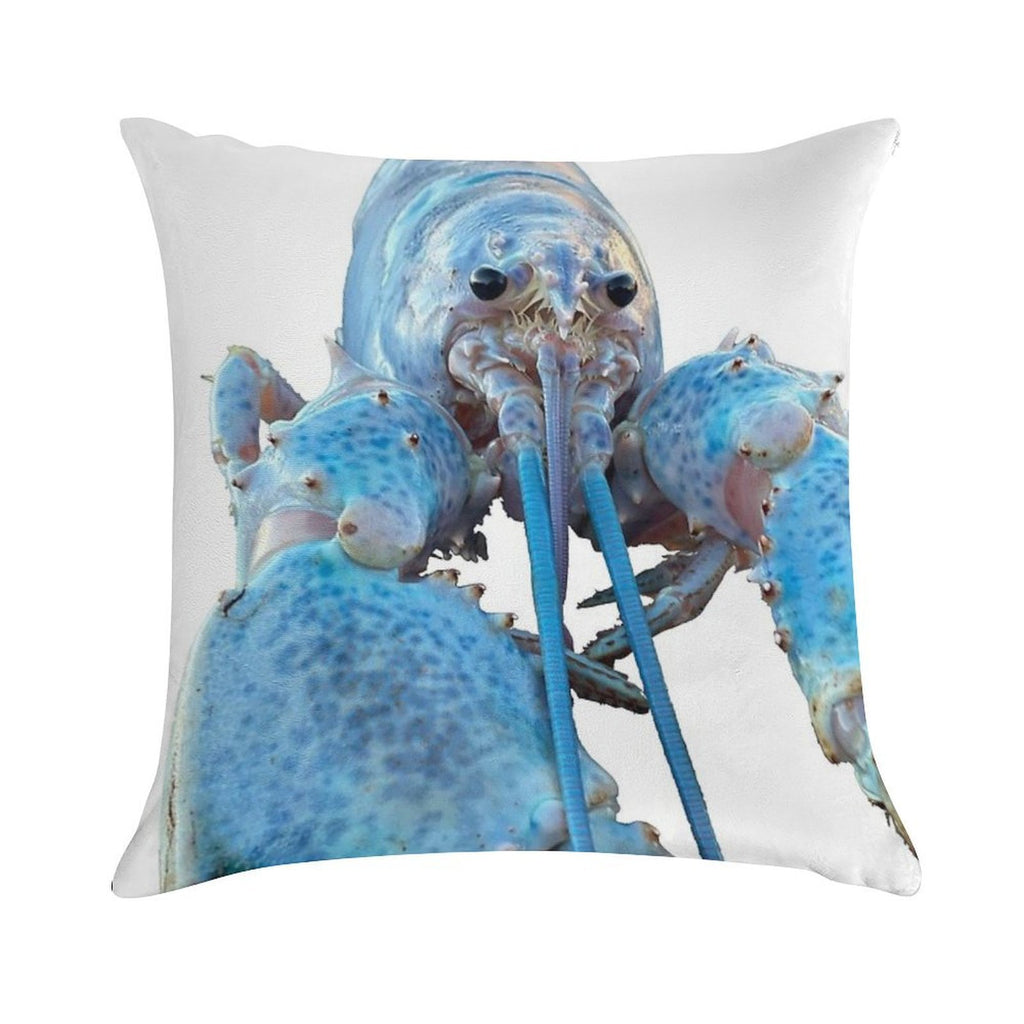 Blue Lobster Jumpscare Soft Home Decor Throw Pillow