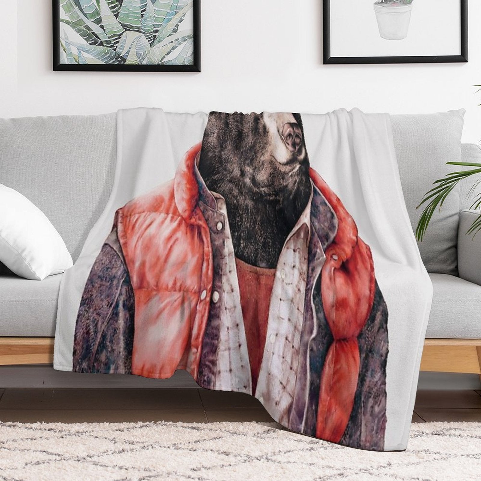 Black Bear Durable Throw Blanket
