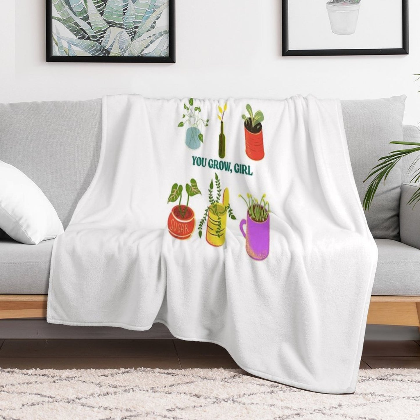 You Grow, Girl Shrink-resistant Throw Blanket