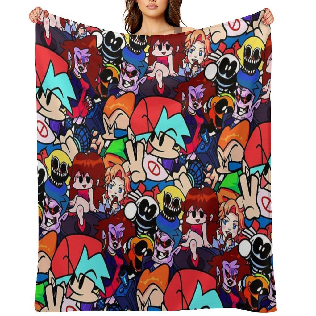 Friday Night Funkin Collage Multi-functional Throw Blanket