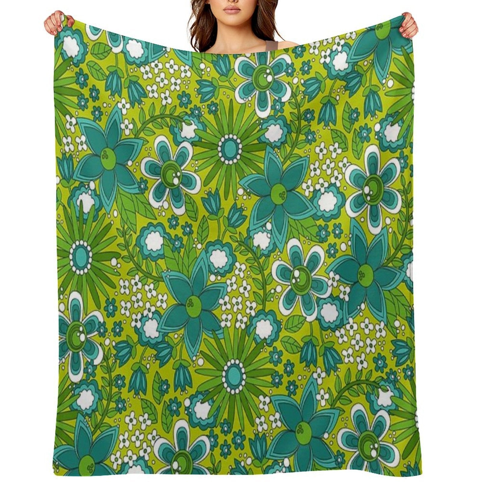 Peace, Love And Flowers Comfort Throw Blanket