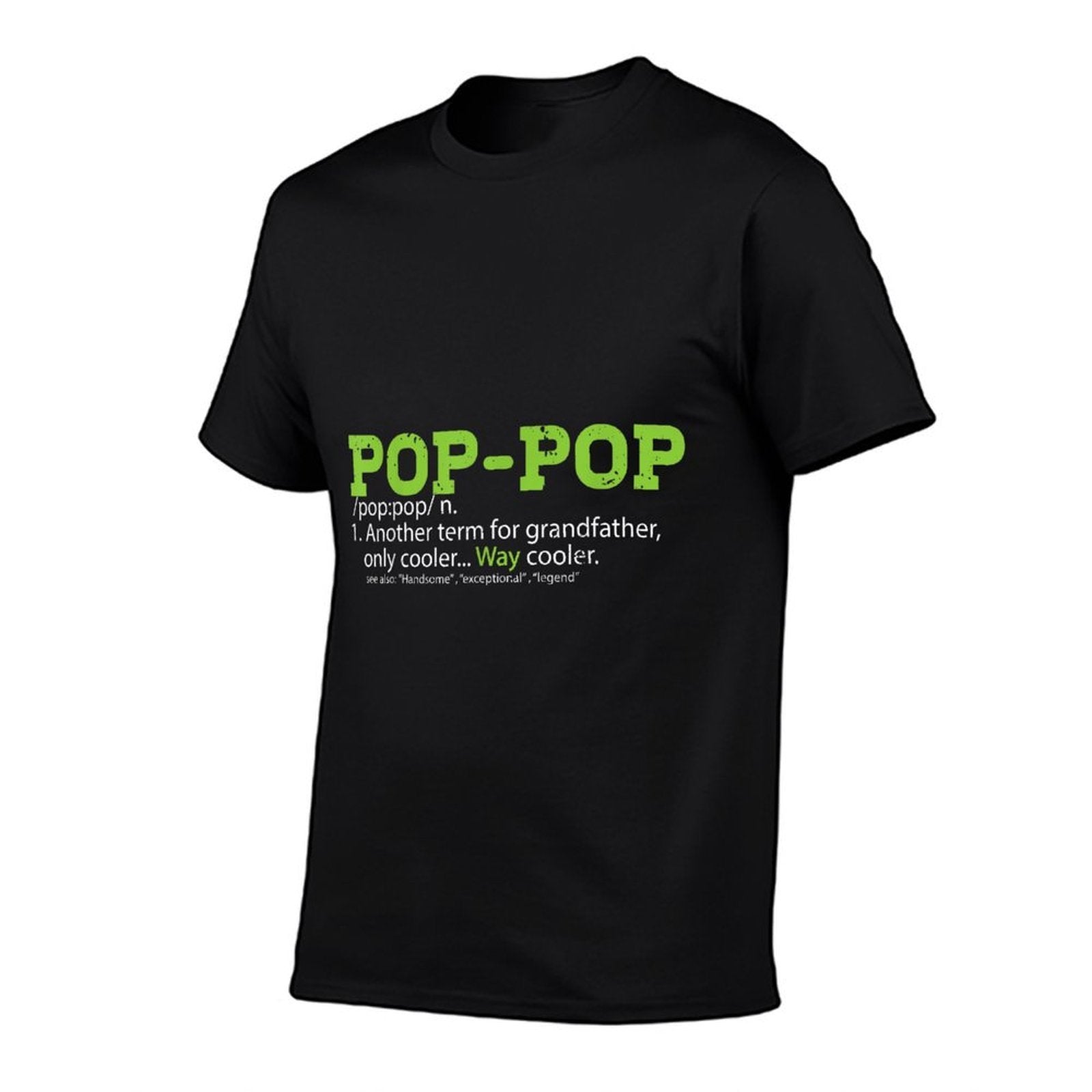 Pops for Grandpa, Pop-Pop Definition Cool Dad Gift  Ribbed Collar T-Shirt
