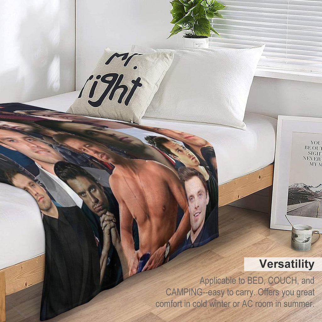 Sebastian Stan Photo Collage Eco-conscious Throw Blanket