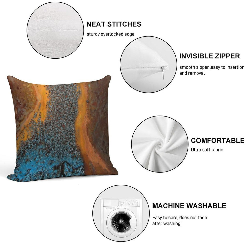 Copper Blue Waves Soft Style Accent Throw Pillow